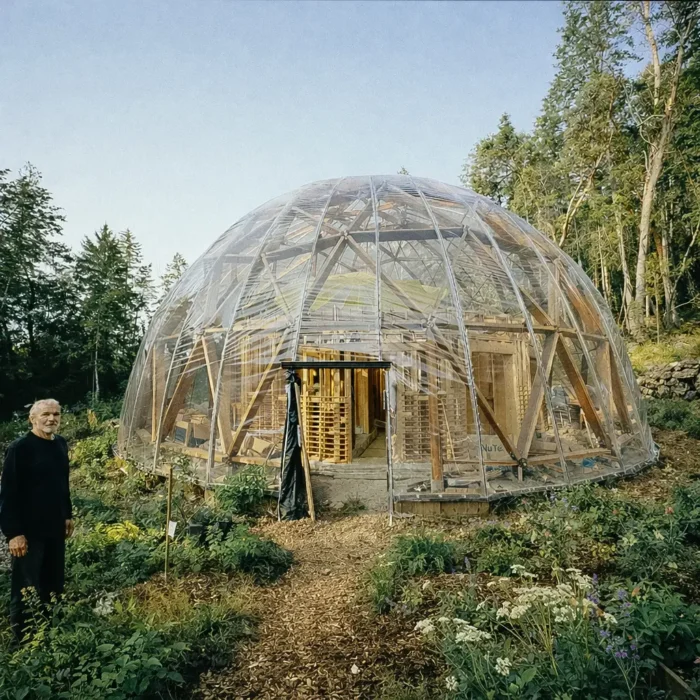 Wood-Chip Clay Home In A Dome